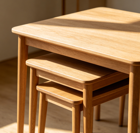 Nesting Side Tables That Form a Small Dining Set